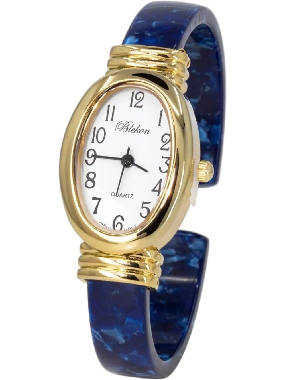 Stylish Tortoise Shell Cuff Bangle Watch in Round, Oval & Rectangle Shapes